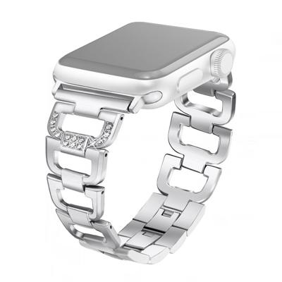 Kleurrijke diamant roestvrijstalen horlogeband voor Apple Watch serie & 40mm/3 & 2 & 1 38mm (zilver)