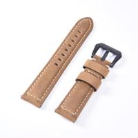 Frosted lederen grote zwarte gesp voor Huawei horloge GT/Watch 2 Pro horlogebandje (licht bruin)