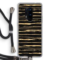 Gouden strepen: OnePlus 8 Pro Transparant Hoesje met koord