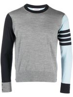 Thom Browne pull colour block à 4 bandes signature - Gris - thumbnail