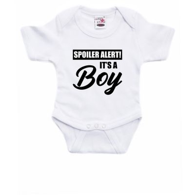 Spoiler alert boy gender reveal baby rompertje wit jongens