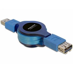 Delock USB-kabel USB 3.0 USB-A stekker, USB-A bus 1.20 m Blauw 82649