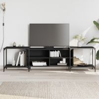 Tv-meubel 203x37x50 cm bewerkt hout zwart