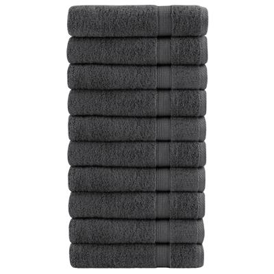 VidaXL Handdoeken solund 10 st 600 g/m² 100x150 cm antracietkleur