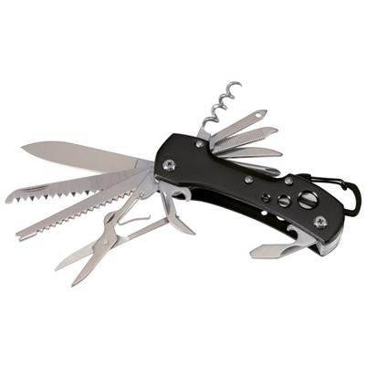 Zakmes met 12 functies - RVS - multitool - zwart - handige zakmessen - 10 cm