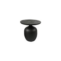 Tower Living Ronde Bijzettafel 'Vigo' Mangohout, 45cm, kleur Zwart