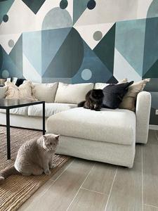 Behang Shapes Rol Green Blue