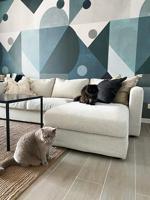 Behang Shapes Rol Green Blue