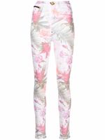 Philipp Plein jean skinny à fleurs - Blanc