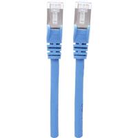 Intellinet 740791 RJ45 Netwerkkabel, patchkabel CAT 6A S/FTP 1.50 m Blauw Folie afscherming, Afscherming gevlochten, Afgeschermd, Halogeenvrij 1 stuk(s)