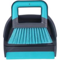 Alpina stoffer en blik 19x21.5 cm blauw/grijs