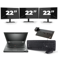 Lenovo ThinkPad L430 - Intel Core i5-3e Generatie - 14 inch - 8GB RAM - 240GB SSD - Windows 10 + 3x 22 inch Monitor