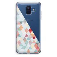 Gekleurde driehoekjes pastel: Samsung Galaxy A6 (2018) Transparant Hoesje