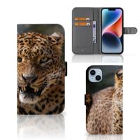 iPhone 15 Plus | Telefoonhoesje | Met pasjeshouder | Luipaard