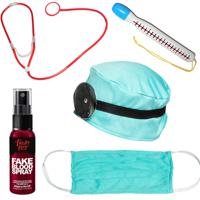 Dokter/chirurg ziekenhuis verkleed set - accessoires 6-delig - kunststof