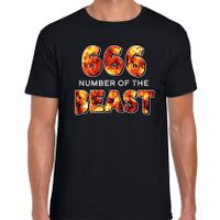 666 number of the beast halloween verkleed t-shirt zwart voor heren