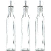 Zeller Azijnfles of Oliefles - 5x - glas - 270 ml - schenktuit - Doseerflessen voor op tafel
