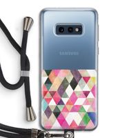 Gekleurde driehoekjes: Samsung Galaxy S10e Transparant Hoesje met koord