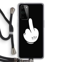 Middle finger black: OnePlus 9 Pro Transparant Hoesje met koord