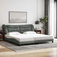 Bedframe zonder matras "Hvar" stof donkergrijs 200x200 cm