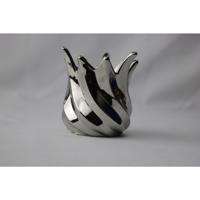 Waxinelichthouder tulp grijs 9x9x9,3cm