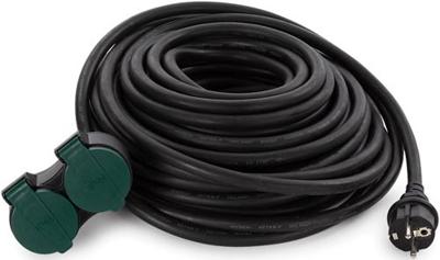 Rubber verlengkabel 20m 3G2.5 met 2 stopcontacten randaarde