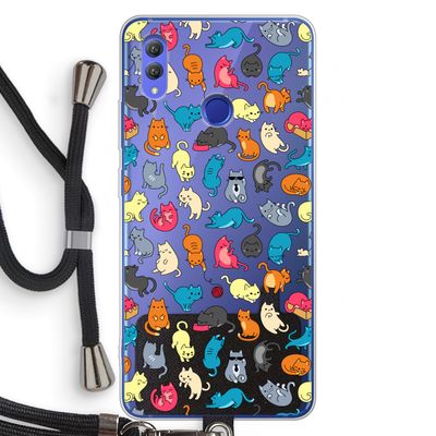 Kleurrijke katten: Honor Note 10 Transparant Hoesje met koord