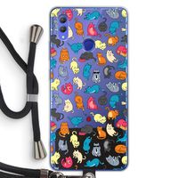 Kleurrijke katten: Honor Note 10 Transparant Hoesje met koord