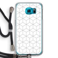 Zwart-witte kubussen: Samsung Galaxy S6 Transparant Hoesje met koord