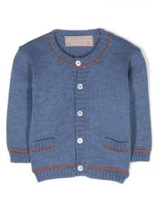 La Stupenderia cardigan à bords contrastants - Bleu