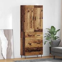 Hoge kast met lade Oud Hout 69,5 x 34 x 180 cm Bewerkt hout