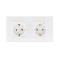Rome Smart wit-glas dubbel LED stopcontact combinatie compleet