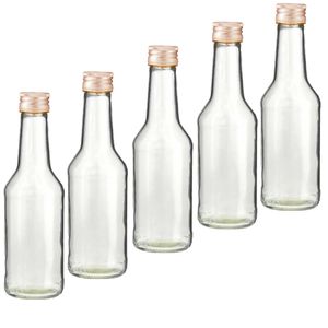 Set van 50x stuks 1x kleine glazen flesjes met schroefdop van 200 ml - Bruiloft bedankjes