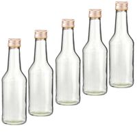 Set van 50x stuks 1x kleine glazen flesjes met schroefdop van 200 ml - Bruiloft bedankjes