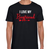 I love my boyfriend valentijn t-shirt zwart voor heren - thumbnail