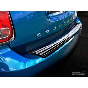 Zwart-Chroom RVS Bumper beschermer passend voor Mini Countryman R60 FL 2014-2016 'Ribs'/flag/lin AV251036