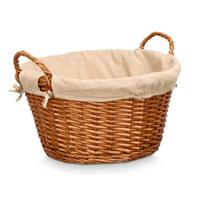 Rieten opberg mand - gevlochten riet - bruin - 51 x 45 x 28 cm - met hengsels