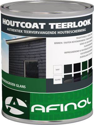 Afinol Houtcoat Teerlook Mat Dennengroen 750 ml
