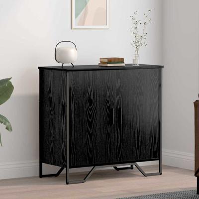Dressoir Zwart eiken 78 x 35.5 x 74.5 cm Bewerkt hout