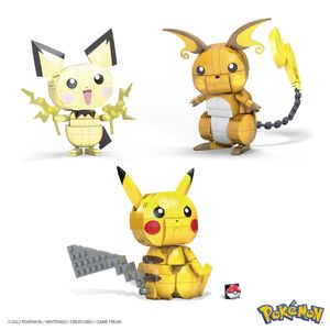 Pokémon Mega Construx Pokemon Bouwset Build and Show Pikachu Evolution Trio