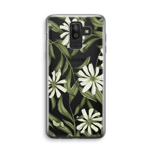 Wit bloemenpatroon: Samsung Galaxy J8 (2018) Transparant Hoesje