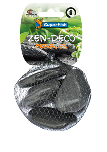 Superfish Zen Pebble Medium Zwart - 450g Vijverdecoratie voor Binnen en Buiten, Weerbestendig Design