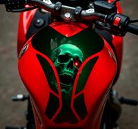 Enge schedel motor sticker