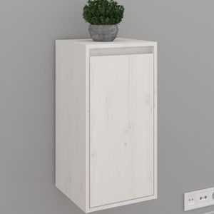 Wandkast 30x30x60 cm massief grenenhout wit