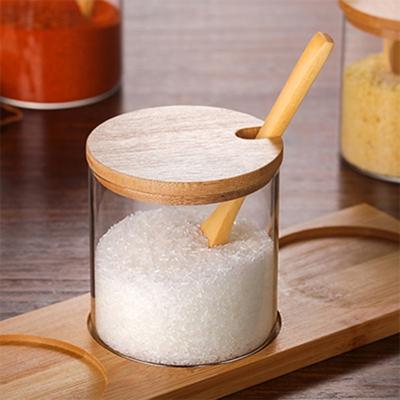 Creatieve borosilicaat transparante kruiden jar keuken levert één glazen pot