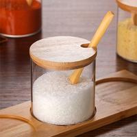 Creatieve borosilicaat transparante kruiden jar keuken levert één glazen pot