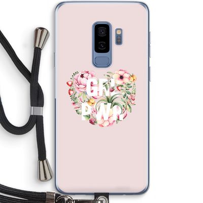 GRL PWR Flower: Samsung Galaxy S9 Plus Transparant Hoesje met koord