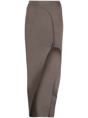 Rick Owens robe mi-longue à design asymétrique - Gris