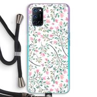 Sierlijke bloemen: Oppo A92 Transparant Hoesje met koord