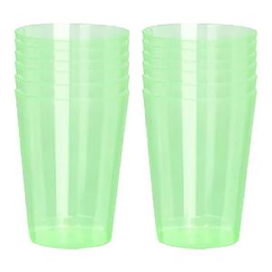 Beker - 12x - groen - kunststof - 280ml - herbruikbaar glas